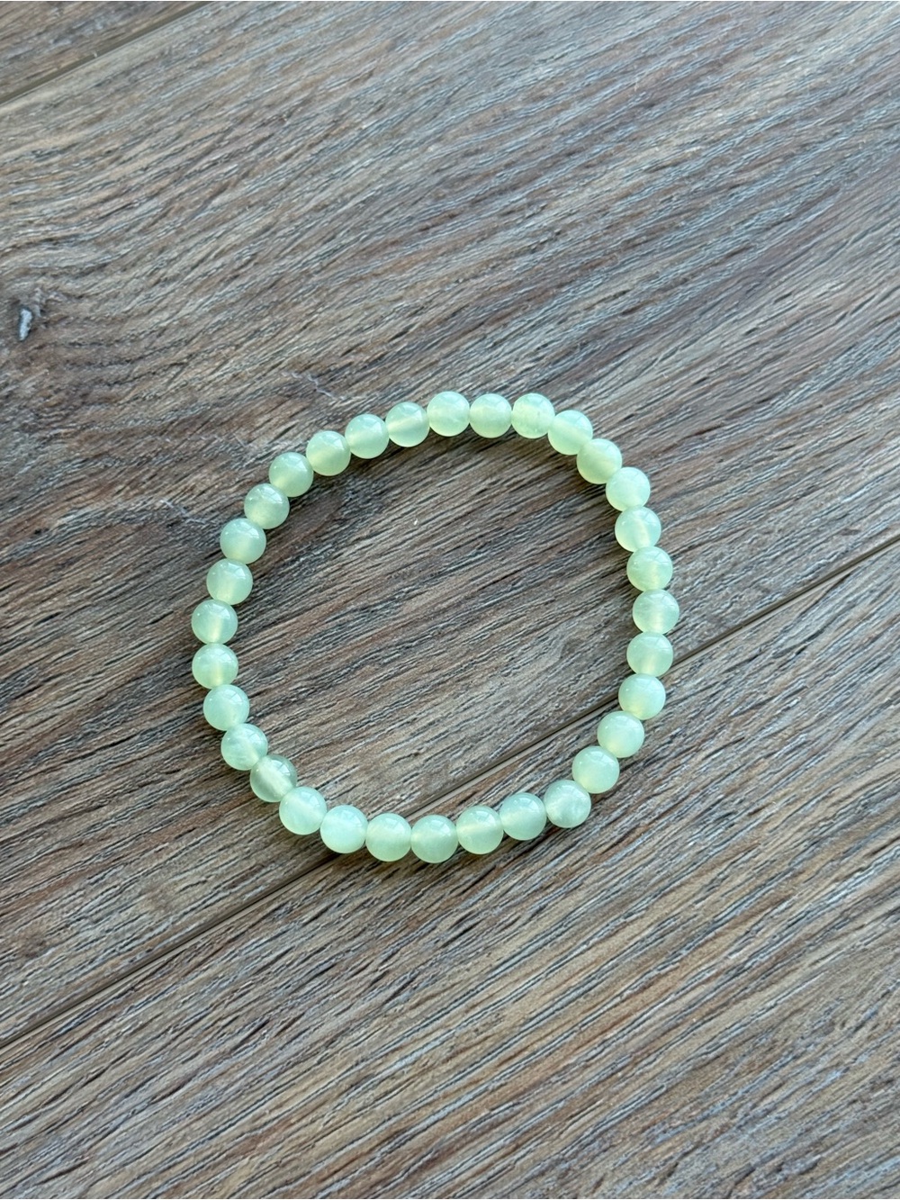 Light Green Beaded Stretch Bracelet (most likely Aventurine)